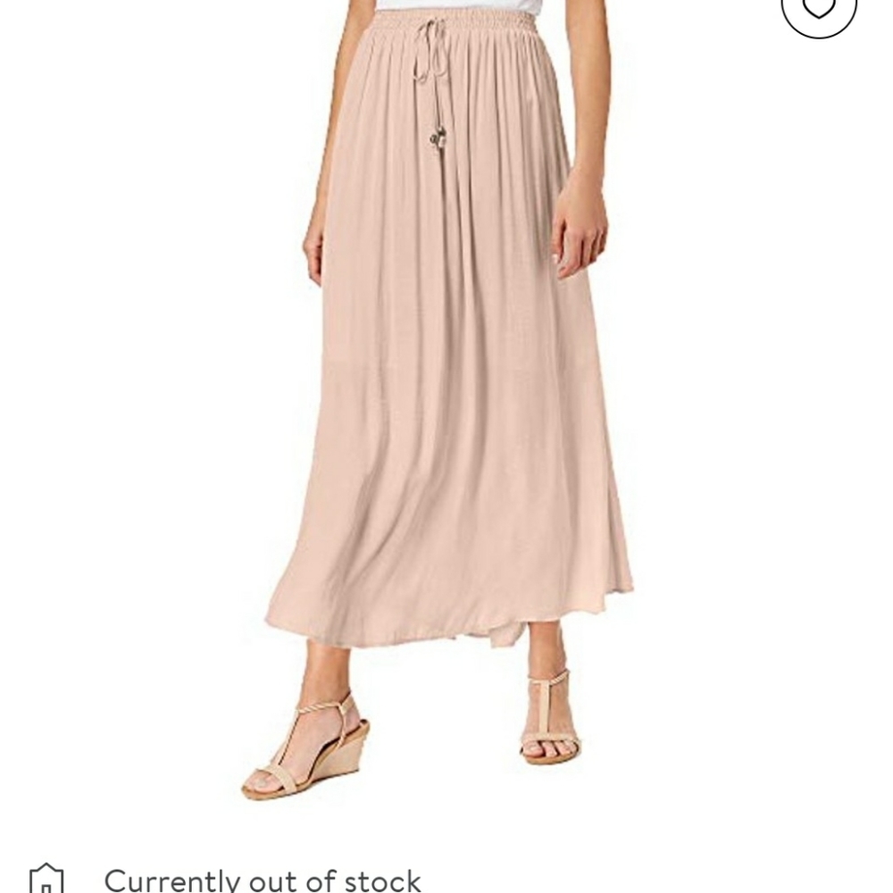Style & Co blush petal pink flowy tie waist maxi skirt